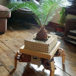 A sun seeking plant robot called PlantBot. 
"Solar seeking botanical augmentation"