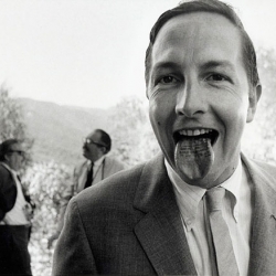 Dennis Hopper's 1966 photo of Robert Rauschenberg with his tongue stamped "Wedding Souvenir, Claes Oldenburg,” which is on view in his solo show at Tony Shafrazi Gallery in New York. Read about it in The Daily Beast. 