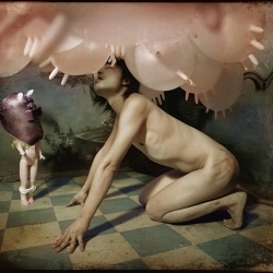 Maleonn is a chinese photografer that explores bizarre worlds and new realities. His images remember  Saudek and Joel Peter Witkin work.