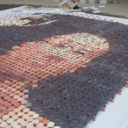 The face of boxer James de Gale was created in 5,000 cupcakes - a Mad Artists Tea Party commission for the launch of Food Network's Cupcake Wars