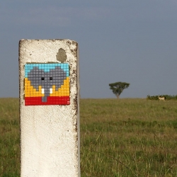 Invader is now in Africa where they just landed in Tanzania to work on an unknown project alongside with Vhils. 
