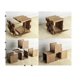 iQubic furniture system by Karol Mizdrak is based on four modules A, B, C and D It is characterized by a classic, timeless shape of a cube, multiplied modules allow you to obtain any unusual, yet functional systems. 