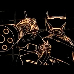Iron Man's end titles sequence goes retro wireframe. Produced by Prologue.