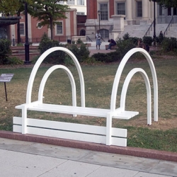 Modified park benches by Danish artist Jeppe Hein.