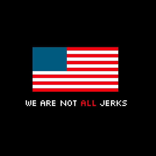 Diesel Sweeties "We Are Not ALL Jerks" pixelated USA Flag t-shirt