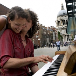 I spotted one of  Luke Jerram's 30 pianos, but was too shy to play.  Pianos occur across London as part of an interactive art project to challenge people to come out of their urban insularity and also to provide some summertime music.