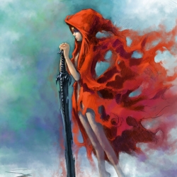 Very cool reinterpretation of little red riding hood from Canadian illustrator Jerry Cai.