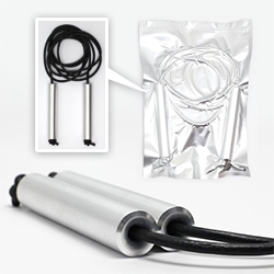 CW&T's Jump Rope is designed to be the last one you'll ever buy. The handles are machined out of solid 6061 aluminum and the leather cord is precision cut from the center of the hide for the best quality and consistency. Ships in a vacuum sealed mylar bag.