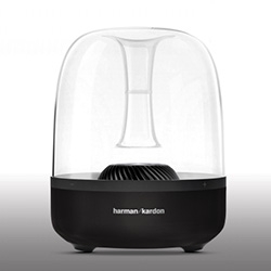 Harmon Kardon Aura Speaker - "6 mid- to high-range 1.5” transducers for accurate, Omni-directional sound and a 4.5” subwoofer for rich, powerful bass."