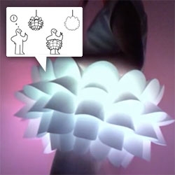 Knappa Tutu - turning IKEA's Knappa Pendant Lamp and LEDs into a tutu that glows in response to your moves! Designed by Cheng Xu.