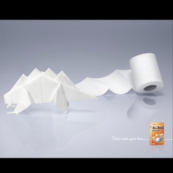 "Don't waster your time..." Toilet Paper Origami Ads for Kellog's All-Bran Plus cereal by Leo Burnett, Dubai, UAE. I know they are a little grade school in their humor but I laughed a bit when I first saw them.