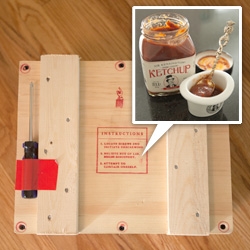 Sir Kensginton's Gourmet Scooping Ketchup ~ delicious in spiced form, adorable in mini form, and absolutely wonderful packaging/branding in this mysterious wooden box they sent over complete with Top Hat, Spoon, Handkerchief and more...