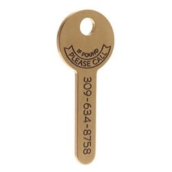 Noah Lambert's Please Call Key. "Most people will go a little out of their way to help return a lost set of keys. Make it easy on anyone who comes across yours with a personalized Please Call Key."