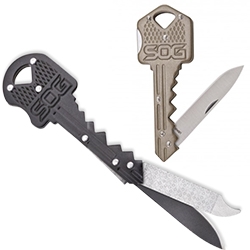 SOG Key Knife Series - 1.5" blades hidden in what looks like a house key. Also available with a nail file.