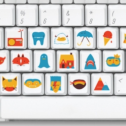 Customize your computer keyboard with this pictoral alphabet keyboard sticker set. Great for kids and adults! 