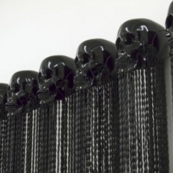 Amazing series of Gothic inspired sculptures from Kevin Francis Gray. Pictured is the skull beaded curtain.