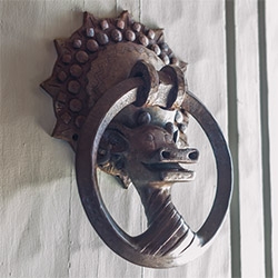 Fantastic door knocker at the Timberline Lodge in Oregon ~ fun pics from Eclectic Cool.