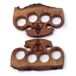 Gopherwood Designs Knuckle Dusters - made of locally sourced central California coast woods.
