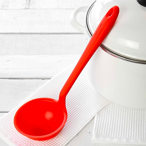 The GIR Silicone Ladle (in Ultimate or Skinny in a rainbow of colors) is our new favorite in the NOTCOT kitchen. It's flexible in the front half of the scoop to conform to any edge! And has measurement lines! And a no spill edge!