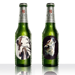 Limited edition Art & Music bottle labels from Beck's featuring bespoke artwork from Ladyhawke.