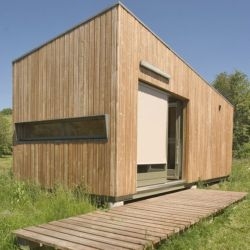 Le Cabanon is a 215sf 'minimal habitat' that architect Cyril Brulé designed and built for himself to live in, complete with kitchen and bath, on his family's property deep in the heart of the Burgundy region of France.