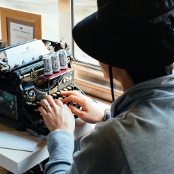 Levi’s has repurposed vintage instruments, including a 1911 Underwood, and re-imagined their purpose for the modern age. These "Maker Tools" are being used by the artists onboard Doug Aitken's Station to Station.