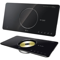 This upcoming DVD player from LG Electronics can be set up horizontally or vertically, or mounted on a wall.