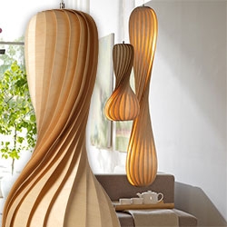 Grün Eerde Farum Lights ~ a beautiful use of super thin Birch layered for natural, ambient lighting.