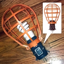 RIDGID 15 Amp Work Light Basket Guard with 1-Outlet - love the simplicity of this light you can plug in just about anywhere, has on off switch, and use it like an extension cord with the outlet.