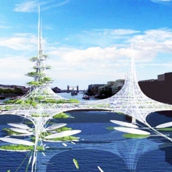 What will the London Bridge look like in the future? Chetwood Architects unveils this stunning proposal for a futuristic London Bridge that sprouts a towering vertical farm in the midst of the Thames river.