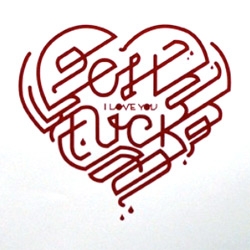 Cool typography screen print from Bandito Design Co. Screen print titled OH FUCK i love you.