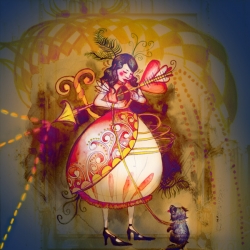 LOVE IN WONDERLAND -  Cute Alice in Wonderland inspired piece, with a gothy-ornamental twist!  lauragalbraith.com
