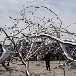 New York Met is hosting an exhibit by Roxy Paine. His imaginative creation pits the viewer in the midst of a “cataclysmic force of nature.” Entitled the Maelstrom this exhibit is Paine’s largest work to date.