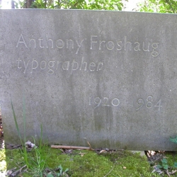 my friend found this tombstone while in a graveyard in england. Do you think Froshaug chose the typeface himself? i never gave much thought to the design of my own future headstone until now...yikes!