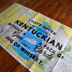 Silkscreened Vintage Kentucky highway maps by Tim Jones