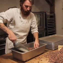 A video exploring the science and technology employed by craft chocolate makers, Mast Brothers. The custom designed/engineered hand-blown glass is impressive...