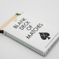 Blank Deck of Matches is a new unique take on the packaging of matches, inspired by playing cards. By designer KC Preslar.