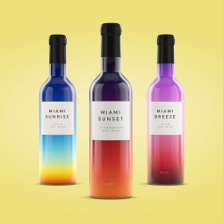 Moscow-based designer Vlad Likh drew inspiration from the ever-changing Miami sky-scape for his latest packaging design of Miami Wines.
