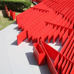 Future Flowers by Daniel Libeskind for Oikos, who developed a special pigment 'Libeskind’s Red' for the installation.