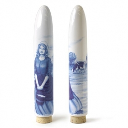 Ceramic delft blue dildo with cork. Designers: Guido Ooms & Davy Grosemans. The Milkmaid by Studio Oooms is not your typical Dutch Souvenir inspired by Johannes Vermeer’s innocent painting ‘Het Melkmeisje’