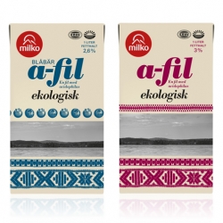 Jämtland based dairy producer Milko with a package makeover from United Power. The combination of folk art inspired patterns and Bodoni font gives the packages an almost 1960's feel.