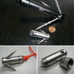 Mini grappling hook - "Used To Snag Trip Wires Or Command Detonation Wires on IEDs In A Combat Environment." SO CUTE!