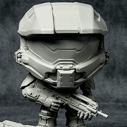 Khurram Alavi created a mini bobble head version of the Halo character Master Chief 