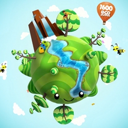 Mini-mundi, a virtual planet to learn to separate for recycling. Depending on how well is cared for with the 16 games available, the little world starts growing and becoming abundant in flora, fauna and natural resources.