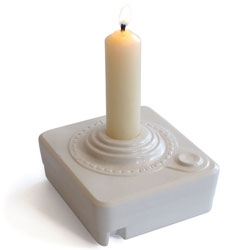 Launching at ICFF is Mixko's atari candle holder!