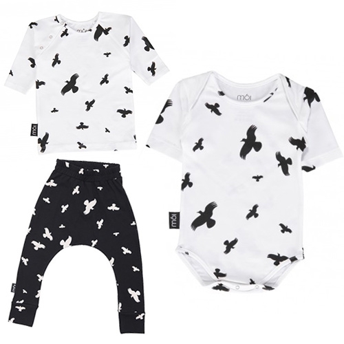 Moi Kidz adorable raven print baby and kids clothing