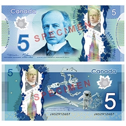 Canada announces their latest Polymer Series Notes, adding a new 5$ and 10$ note. Love the robotics theme on the back of the 5!