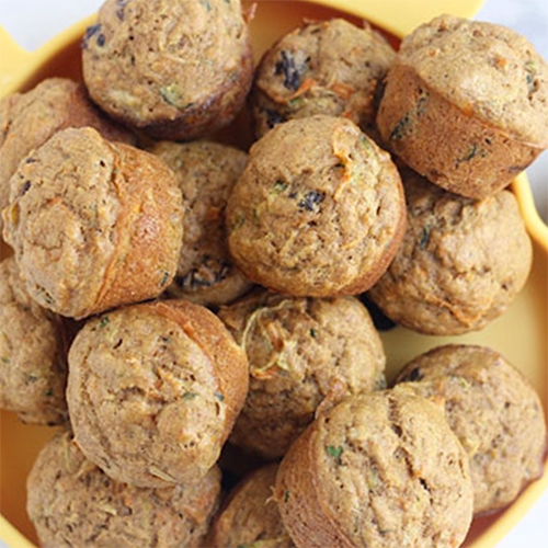 Yummy Toddler Food's Zucchini Carrot Banana Raisin Muffins have become a delicious, healthy staple for the NOTtoddler (and adults!) - definitely recommend using white whole wheat flour, raisins, and making them full sized (bake time 18 min).