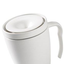 Mummy Mug - A Swedish lady invented an elegant drinking solution for hot coffee and such. Tip it, tilt it, drop it.. no coffee or tea spill on your cloths, kids or design sofa. Saw it at a fair in Germany.