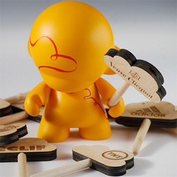 Great flickr set of the collab: "c13 recently teamed up with AMG to create a series of custom Munny’s for some industry heavies." Here's the Veuve Clicquot Munny!